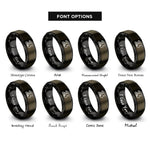 font options for inside engraving on gunmetal & black number 23 rings