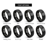 font options for inside engraving on black number 33 rings