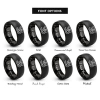 font options for inside engraving on black number 33 rings