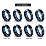 font options for inside engraving on blue & grey number 46 circle rings
