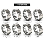 font options for inside engraving on gray number 46 circle rings