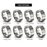 font options for inside engraving on gray number 7 rings