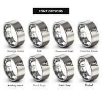 font options for inside engraving on gray number 7 rings