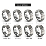 font options for inside engraving on grey nunavut rings