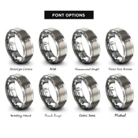 font options for inside engraving on gray nunavut rings