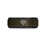 custom nurse jewelry presents – gunmetal & black tungsten diamond topo lines wedding band