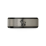 best nurse presents her – black & grey tungsten goat wedding band