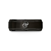 unique nurse present ideas – black tungsten i beam silhouette wedding band