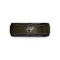 best presents for nurses – gunmetal & black tungsten i beam silhouette wedding band