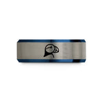 unique presents for nurses – black & blue & grey tungsten puffin wedding band