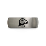 unique presents for nurses – blue & silver tungsten puffin wedding band