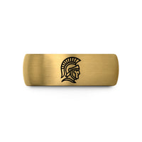 tungsten nurse rings men – black & gold tungsten trojan helmet wedding band