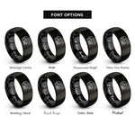font options for inside engraving on black nursing foal mare rings