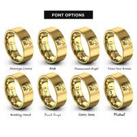 font options for inside engraving on gold nursing foal mare rings