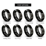 font options for inside engraving on black & grey nut driver rings