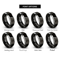 font options for inside engraving on black & grey nut driver rings