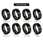 font options for inside engraving on black nut driver rings