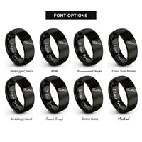 font options for inside engraving on black nut driver rings