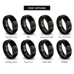 font options for inside engraving on black nut driver rings