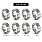 font options for inside engraving on silver nut driver rings