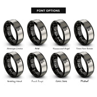 font options for inside engraving on black & grey nyc rings