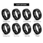 font options for inside engraving on black nyc rings