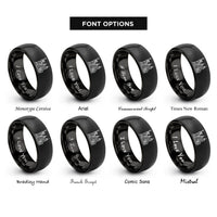 font options for inside engraving on black nyc rings