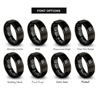 font options for inside engraving on black nyc rings
