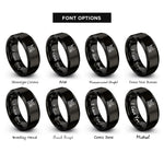 font options for inside engraving on black nyc rings