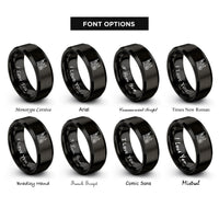 font options for inside engraving on black nyc rings