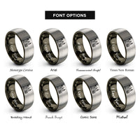 font options for inside engraving on gunmetal & gray nyc rings