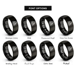 font options for inside engraving on black nyc skyline rings