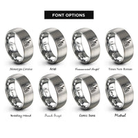 font options for inside engraving on silver nyc skyline rings