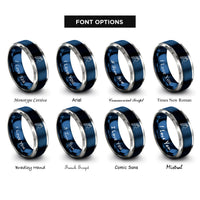 font options for inside engraving on blue & gray nymph rings