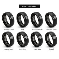 font options for inside engraving on black oak knot rings
