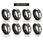font options for inside engraving on black & gray oak tree roots rings