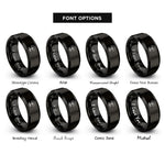 font options for inside engraving on black oak tree roots rings