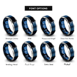 font options for inside engraving on blue & grey oars crossed rings