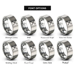 font options for inside engraving on silver oars crossed rings