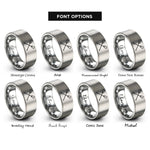 font options for inside engraving on grey oars crossed pair rings