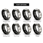 font options for inside engraving on black & gray oars sail icon rings