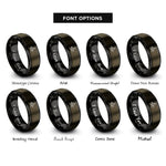font options for inside engraving on gunmetal & black oars sail icon rings