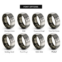 font options for inside engraving on gunmetal & grey oars sail icon rings