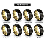font options for inside engraving on black & gold oat sheaf rings