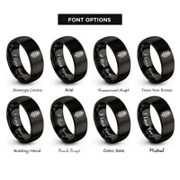 font options for inside engraving on black oat sheaf rings