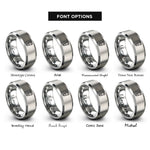 font options for inside engraving on silver objective lens rings