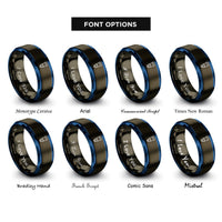font options for inside engraving on gunmetal & blue objective lens rings