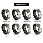 font options for inside engraving on black & grey oboe rings