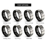 font options for inside engraving on black & silver oboe rings