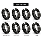 font options for inside engraving on black & grey oboe rings